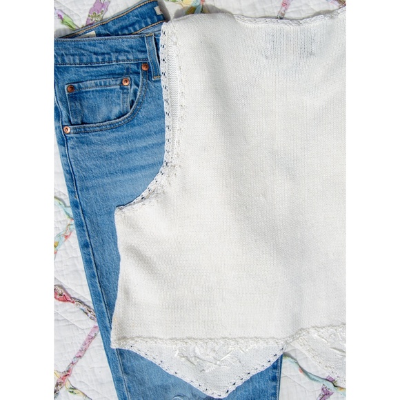 90s Vintage Embroidered & Beaded Sweater Vest - Picture 6 of 7